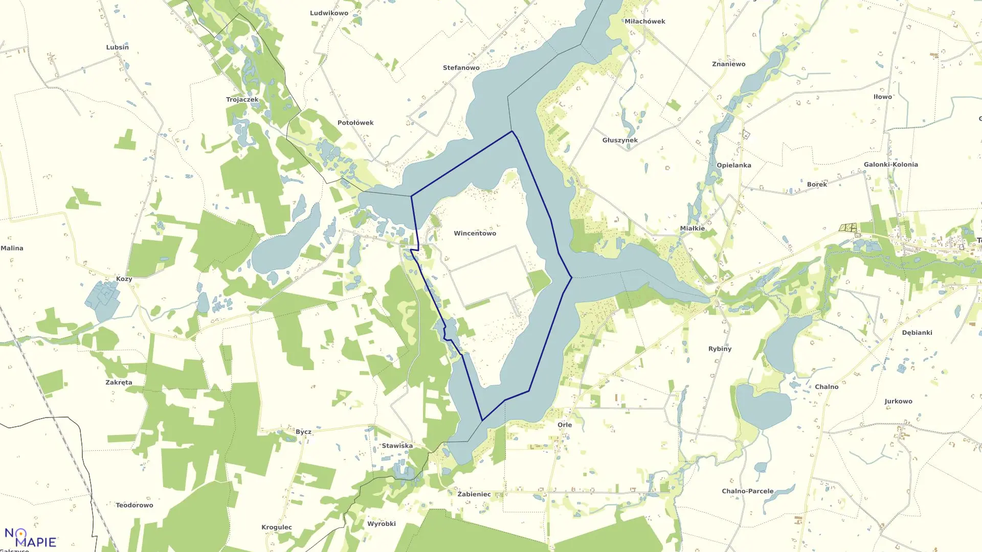 Mapa obrębu WINCENTOWO w gminie Piotrków Kujawski